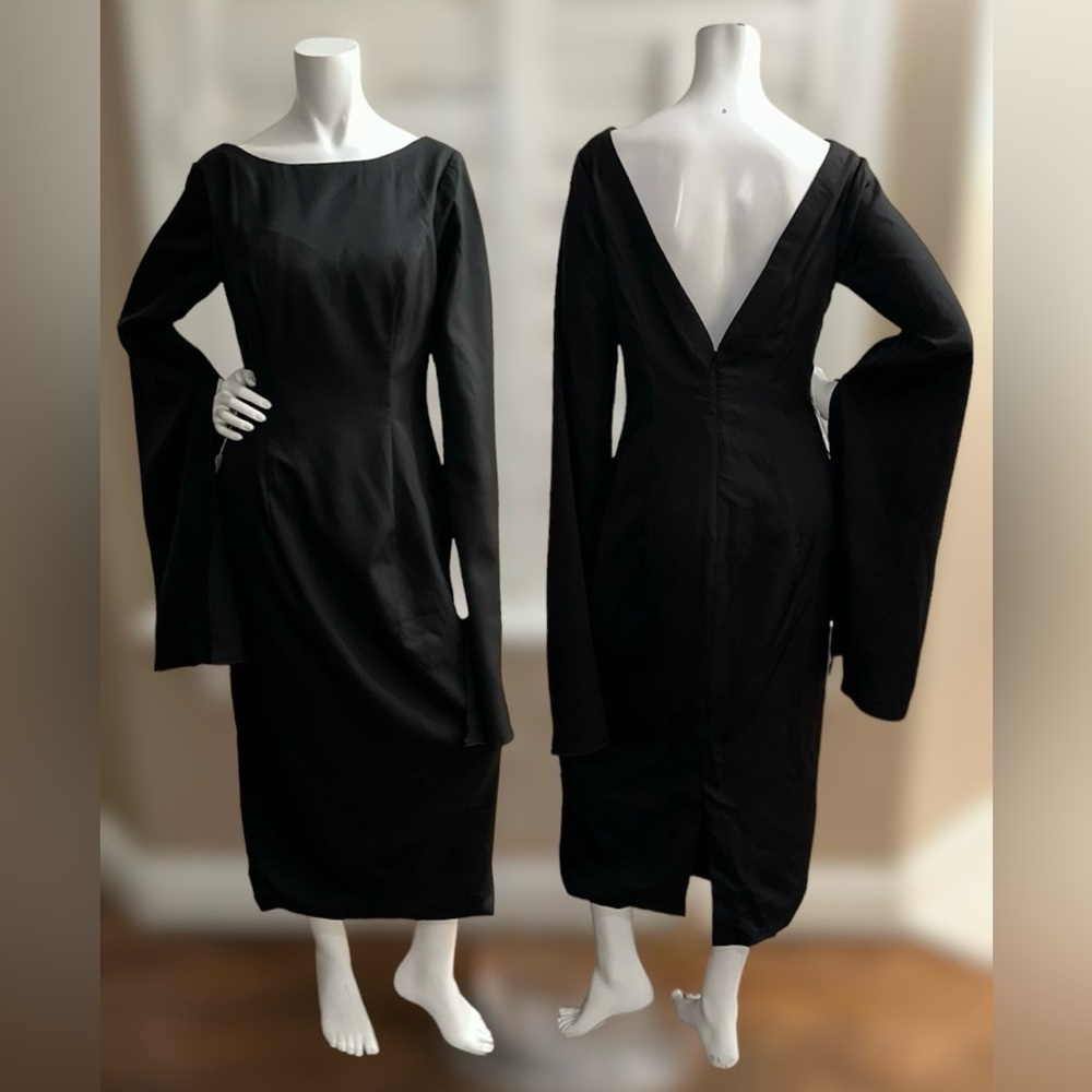 Lan Ting Exaggerated Sleeve V Back Formal Dress